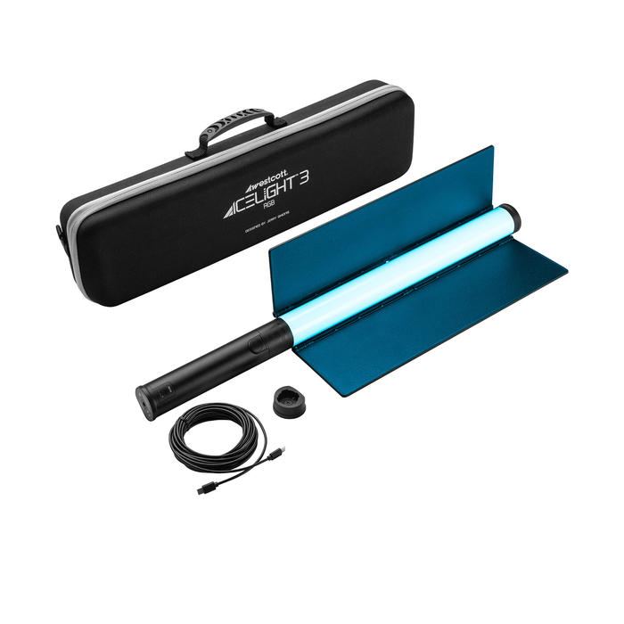 Westcott Ice Light 3 RGBWW LED Tube Light with Battery Grip & Barndoors Kit