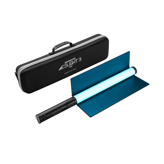 Westcott Ice Light 3 RGBWW LED Tube Light with Battery Grip & Barndoors Kit
