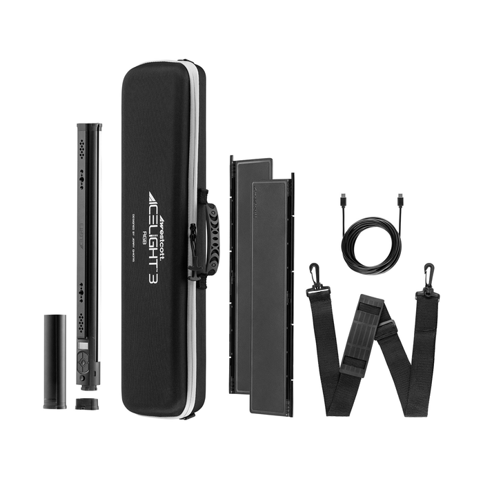 Westcott Ice Light 3 RGBWW LED Tube Light with Battery Grip & Barndoors Kit