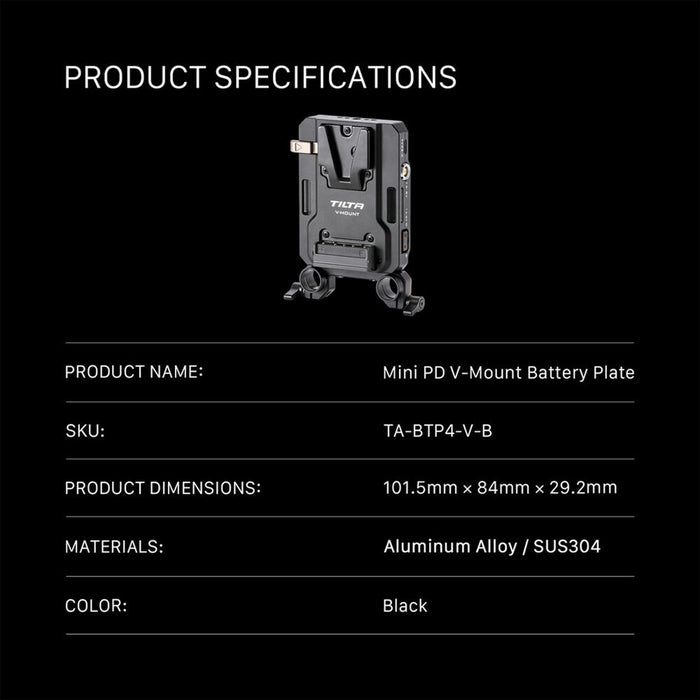 Tilta Mini PD V-Mount Battery Plate – Black