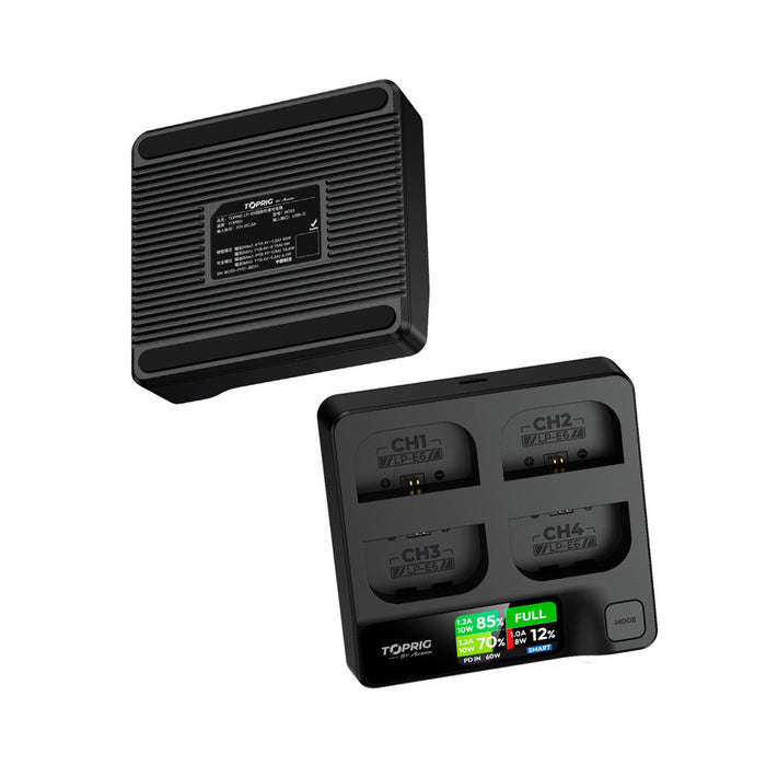 Accsoon TopRig 100W 4-Bay LP-E6 Fast Charger