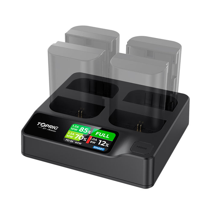 Accsoon TopRig 100W 4-Bay LP-E6 Fast Charger