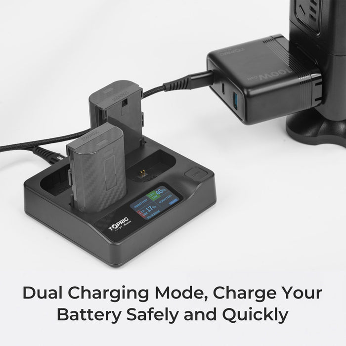 Accsoon TopRig 100W 4-Bay LP-E6 Fast Charger