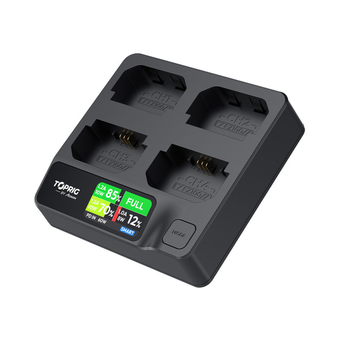 Accsoon TopRig 100W 4-Bay NP-FZ100 Fast Charger