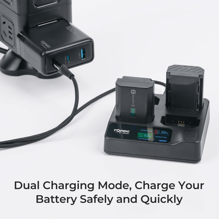 Accsoon TopRig 100W 4-Bay NP-FZ100 Fast Charger