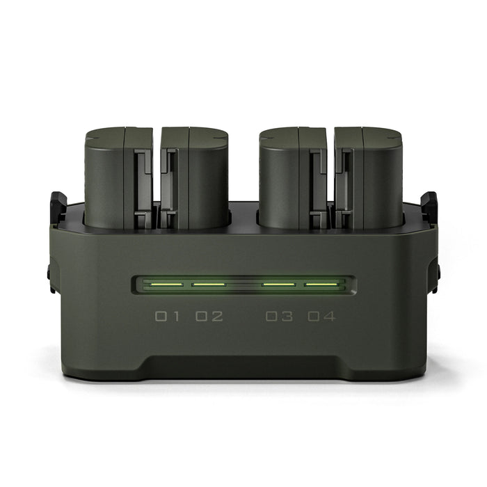 Tilta Portable 4-Bay Charging Station Kit with Canon LP-E6 Batteries (4x) – Green