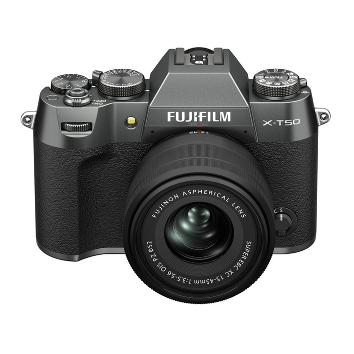 Fujifilm X-T50 Mirrorless Camera with XC 15-45mm f/3.5-5.6 OIS PZ Lens - Charcoal Silver