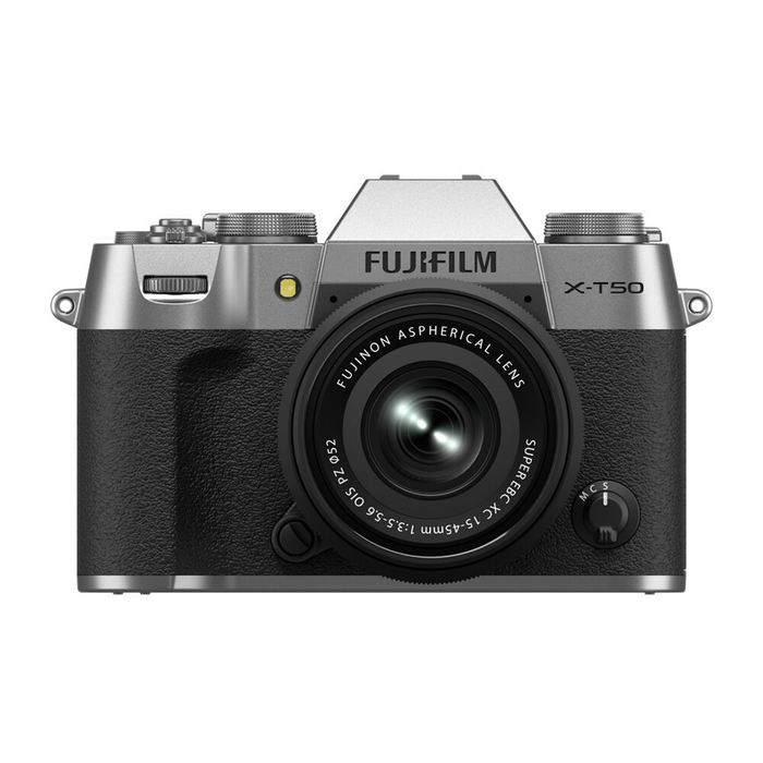 Fujifilm X-T50 Mirrorless Camera with XC 15-45mm f/3.5-5.6 OIS PZ Lens - Silver