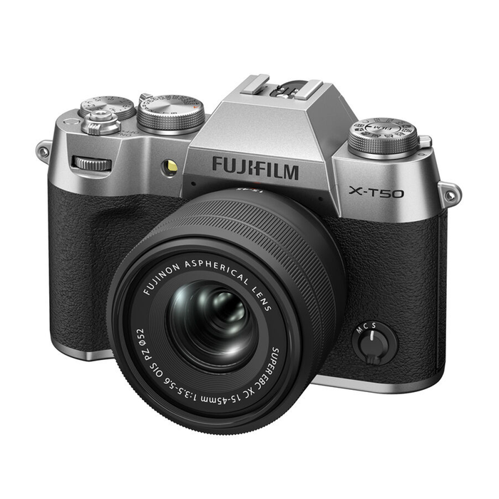 Fujifilm X-T50 Mirrorless Camera with XC 15-45mm f/3.5-5.6 OIS PZ Lens - Silver