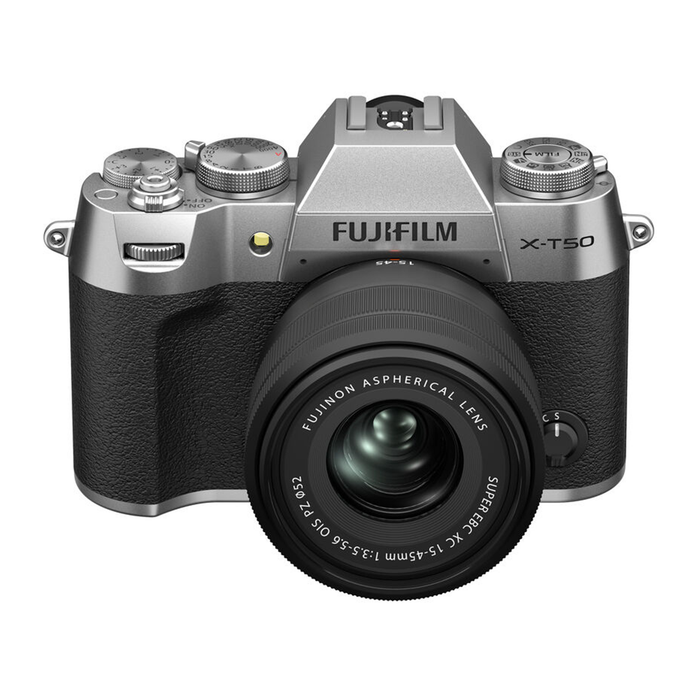 Fujifilm X-T50 Mirrorless Camera with XC 15-45mm f/3.5-5.6 OIS PZ Lens - Silver