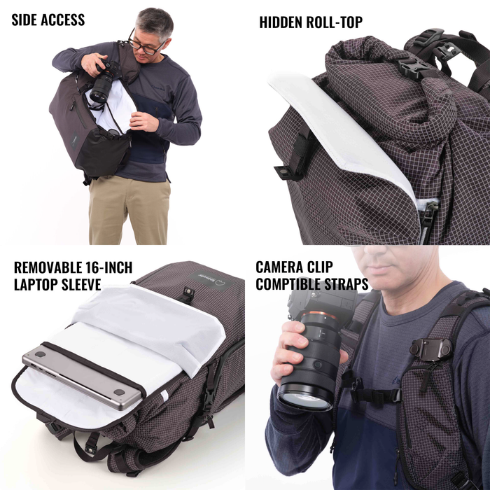 Shimoda Sidecountry 28 Backpack Starter Kit with Medium Modular Top Loader - Black/White