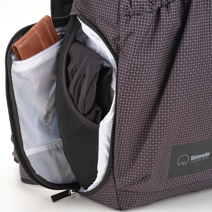 Shimoda Side Lite 22 Backpack Starter Kit with Medium Modular Top Loader - Black/White