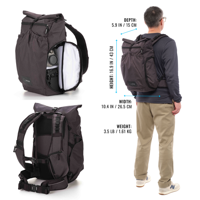 Shimoda Side Lite 22 Backpack Starter Kit with Medium Modular Top Loader - Black/White