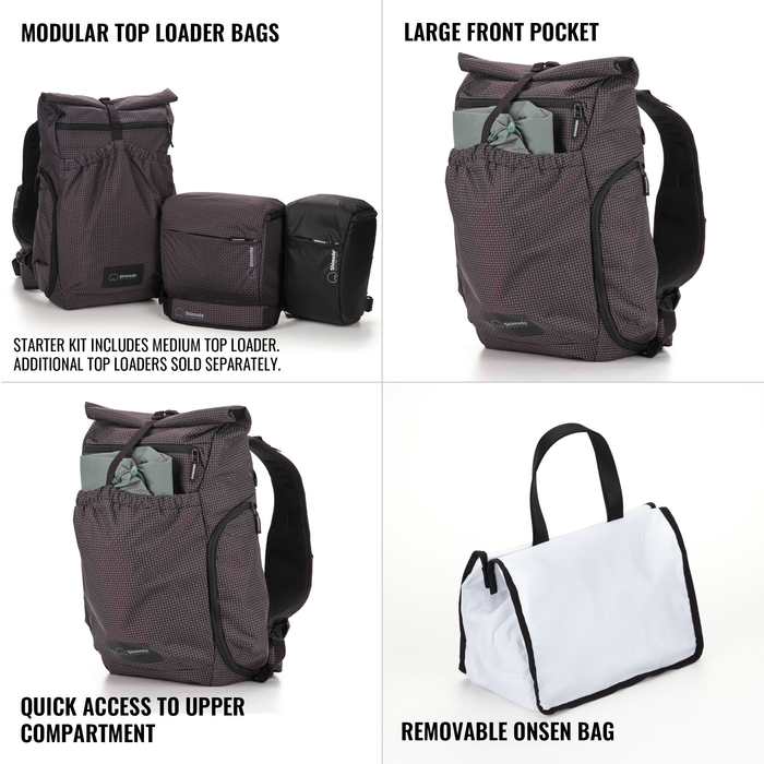 Shimoda Side Lite 22 Backpack Starter Kit with Medium Modular Top Loader - Black/White