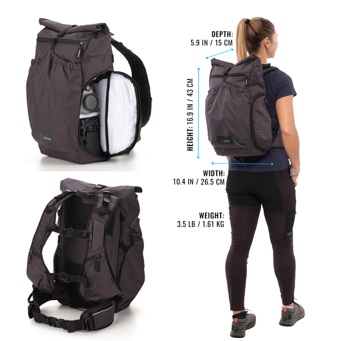 Shimoda Side Lite 22 Backpack Women's Starter Kit with Medium Modular Top Loader - Black/White
