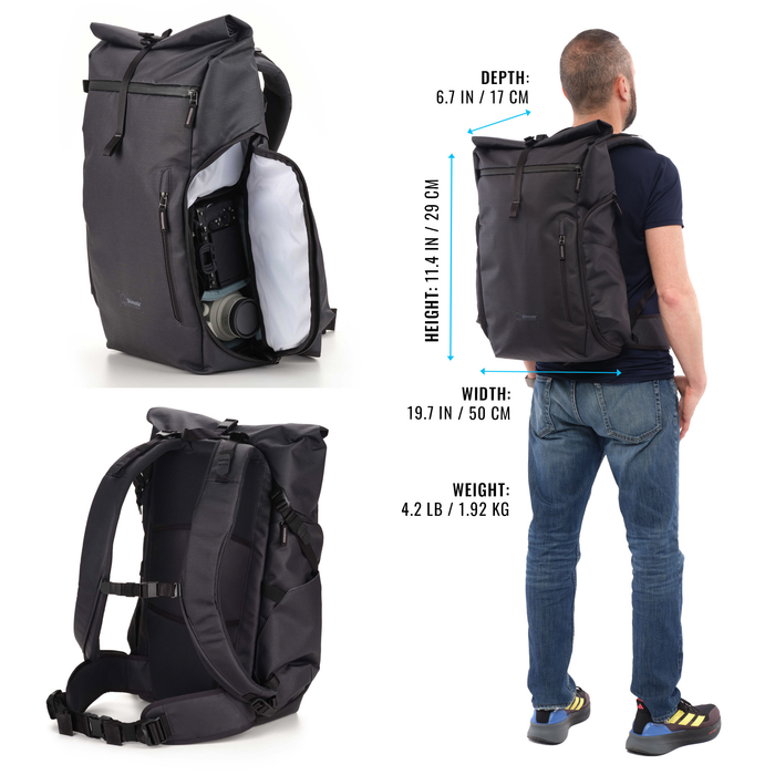 Shimoda Side Street 28 Backpack Starter Kit with Medium Modular Top Loader - Anthracite Black