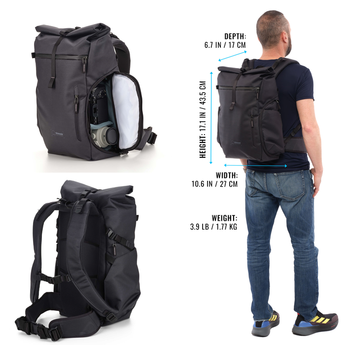 Shimoda Side Street 22 Backpack Starter Kit with Medium Modular Top Loader - Anthracite Black