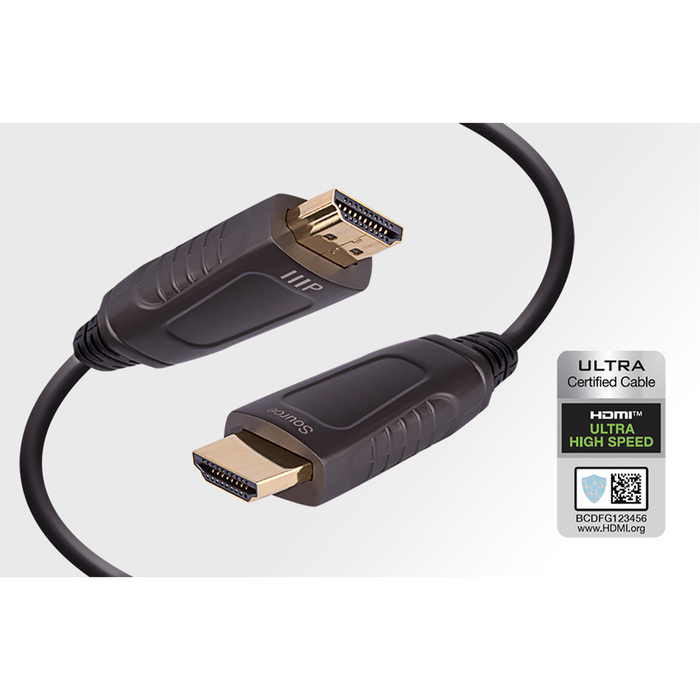 Monoprice 8K Ultra High Speed Fiber Optic Certified HDMI Cable, 65' - Black
