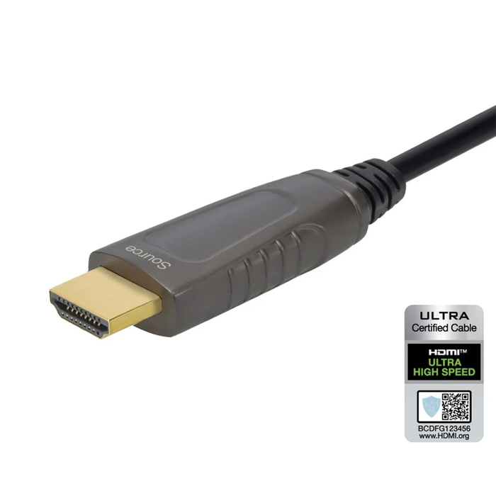 Monoprice 8K Ultra High Speed Fiber Optic Certified HDMI Cable, 24' - Black