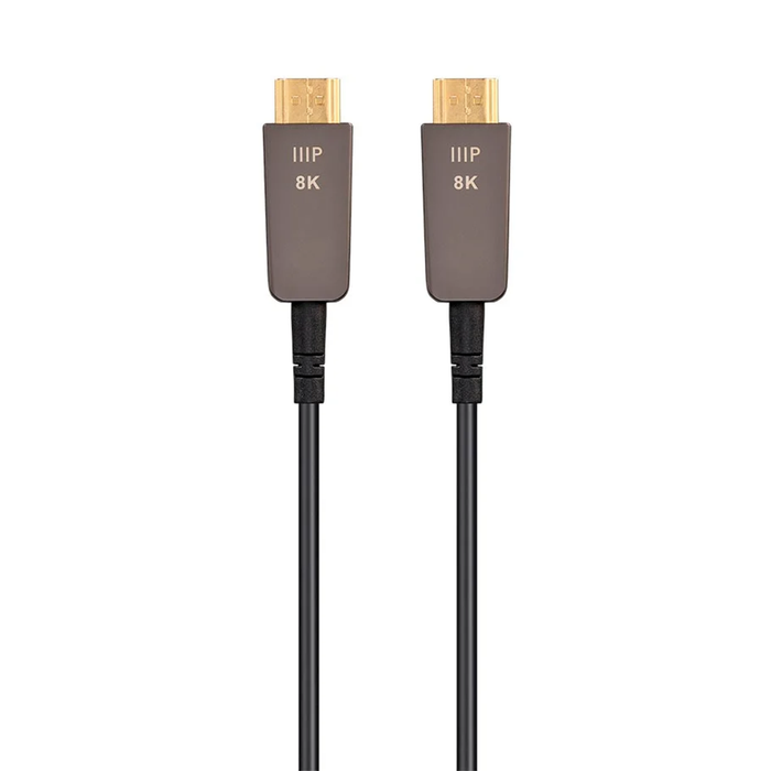 Monoprice 8K Ultra High Speed Fiber Optic HDMI Cable, 100' - Black