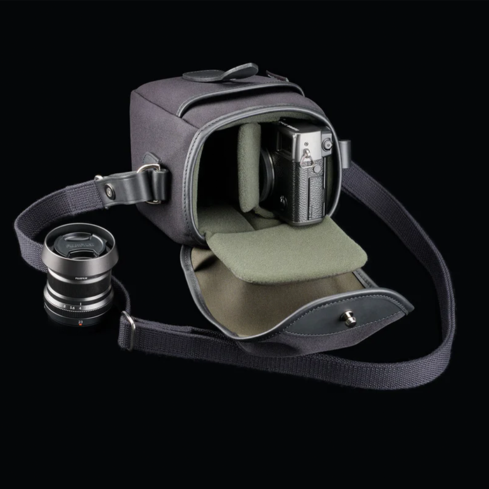 Billingham 72 Camera Bag - Black FibreNyte / Black Leather (Olive Lining)