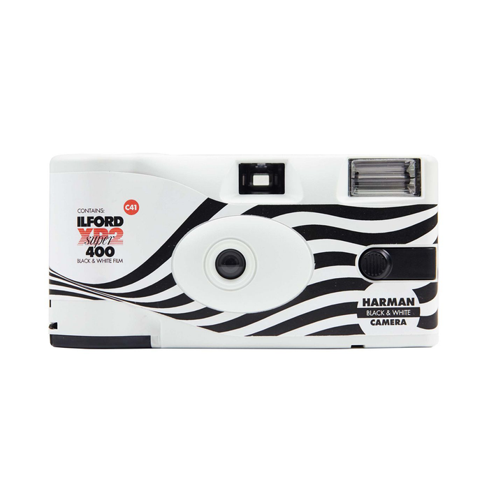 Ilford XP2 Black & White Negative Single-Use Film Camera with Flash - 27 Exposures (B&W Line Design)