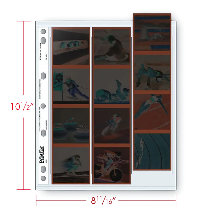 Print File 120-3HB Archival Negative Pages for 120 Film (Holds 3 Strips) - 100 Pack