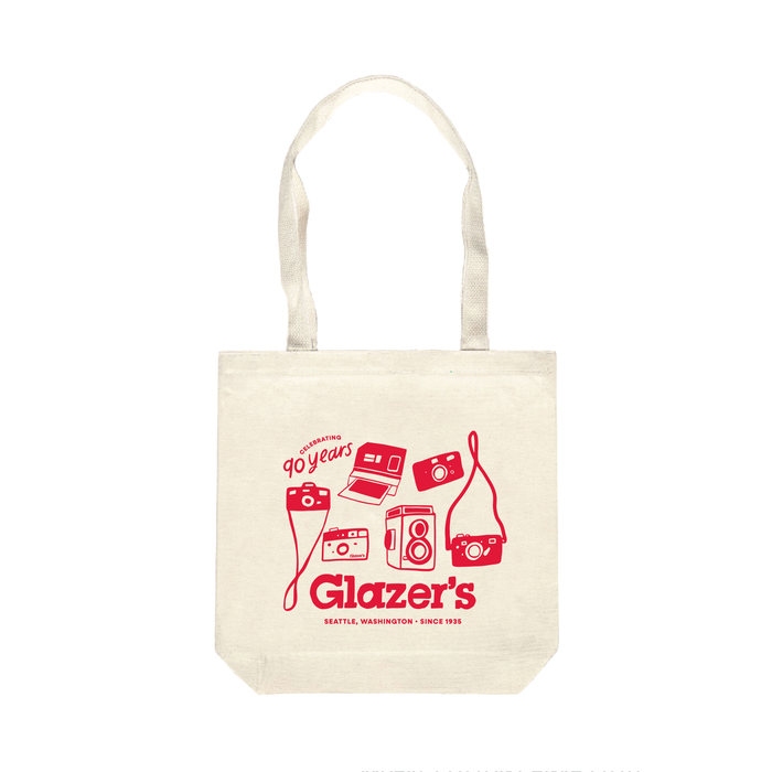 Glazer's Camera Collage Cotton Canvas Tote Bag