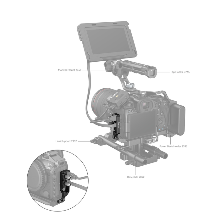 SmallRig HDMI and USB-C Cable Clamp for EOS R5/R5 C/R6/R6 Mark II Cage (2981) 2981B