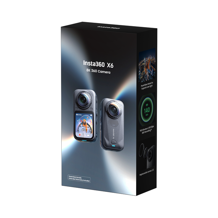 Insta360 X6 360° 8K Camera Essentials Bundle - Midnight Black