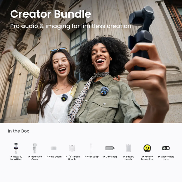 Insta360 Luna Ultra 8K Gimbal Camera Creator Bundle - Stellar White