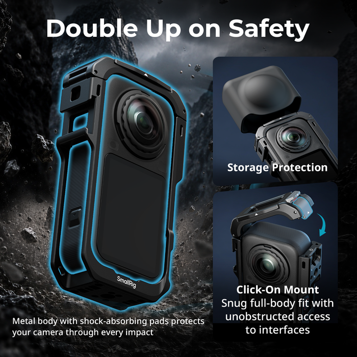 SmallRig Multifunctional Protective Cage with Silicone Cover for Insta360 X6 6965