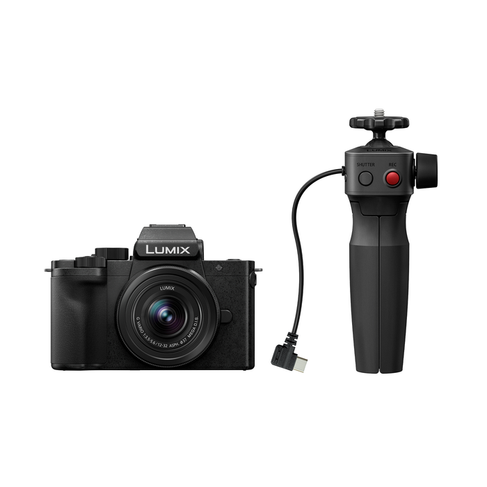 Lumix G100D Mirrorless Camera with 12-32mm f/3.5-5.6 Lens and Tripod Grip