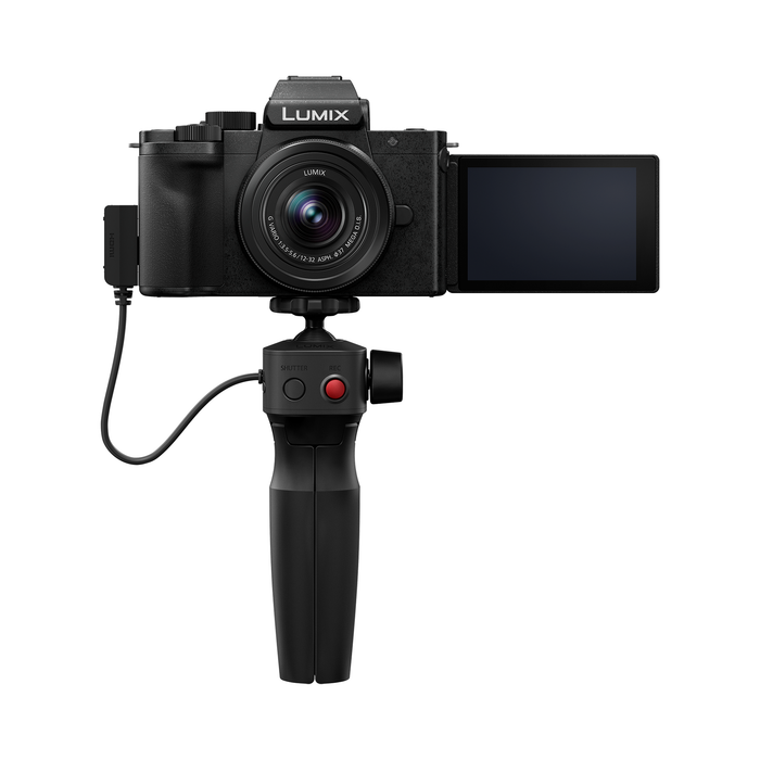 Lumix G100D Mirrorless Camera with 12-32mm f/3.5-5.6 Lens and Tripod Grip