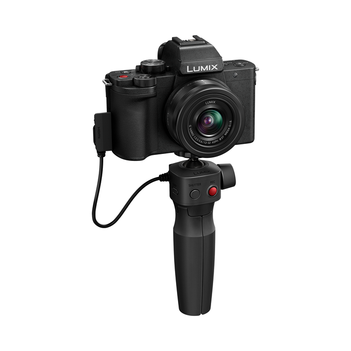 Lumix G100D Mirrorless Camera with 12-32mm f/3.5-5.6 Lens and Tripod Grip