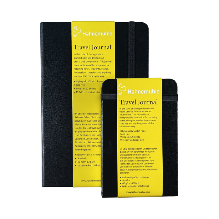 Hahnemühle Travel Journal, 140gsm, 3.5" x 5.5" Portrait, 62 Sheets (124 Pages)