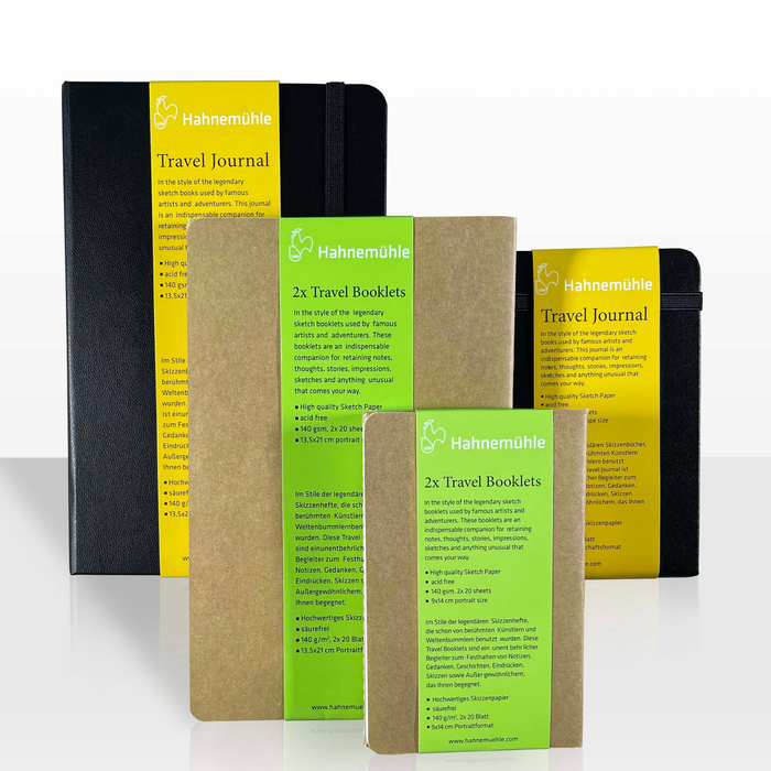 Hahnemühle Travel Journal, 140gsm, 5.3" x 8.3" Portrait, 62 Sheets (124 Pages)