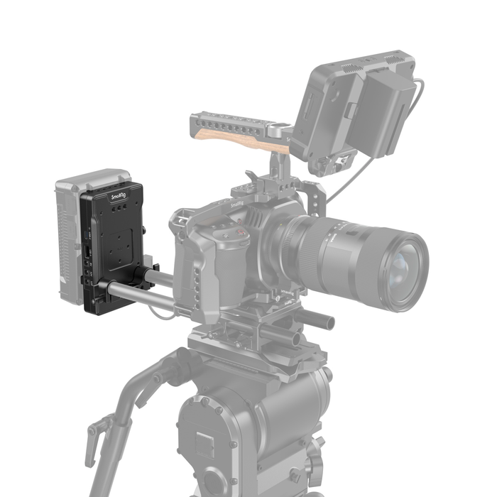 SmallRig Advanced V-Mount Battery Adapter Plate (Advanced Version) with Dual 15mm Rod Clamp 3203B