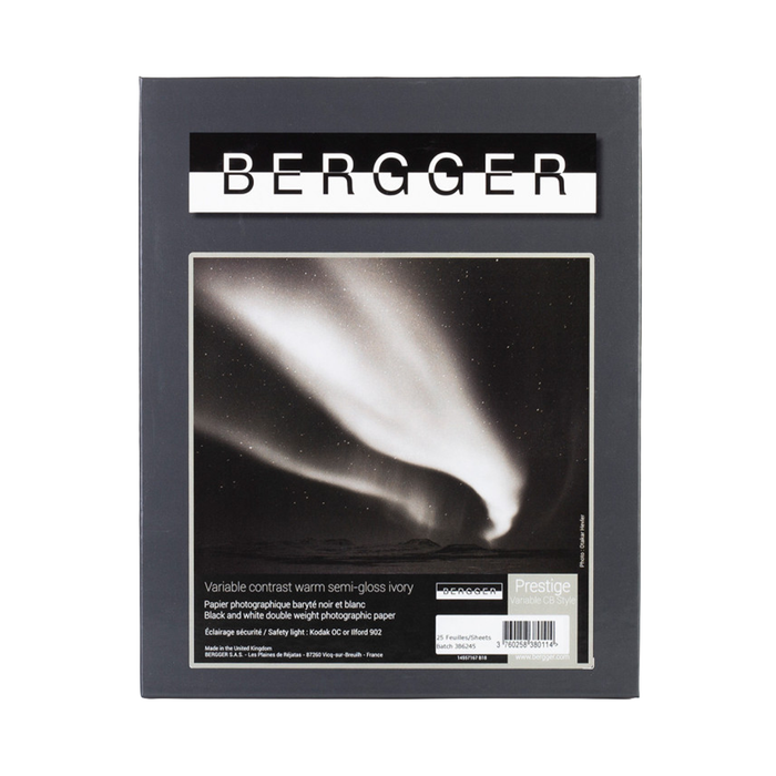 Bergger Prestige Variable CB Warm-Tone Fiber Based Baryta Photographic Paper, Semi-Glossy, 11 x 14" - 25 Sheets