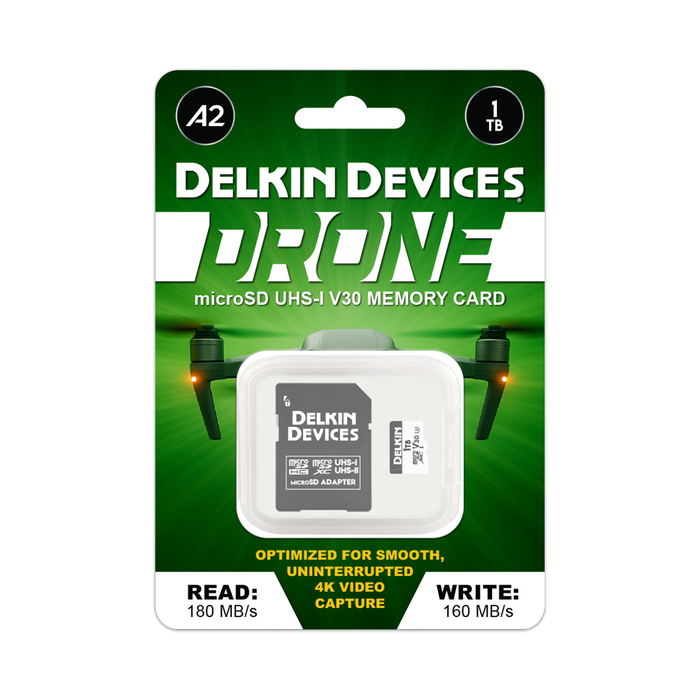 Delkin Devices 1TB DRONE UHS-I (U3/V30/A2) microSD Memory Card