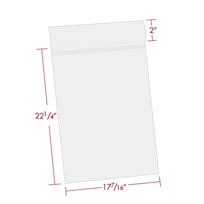 Print File BOPP1722 Polypropylene Crystal Clear Storage Bag with Adhesive Strip, 17 × 22" - 100 Pack