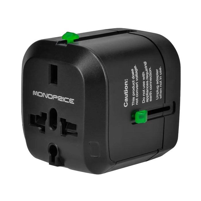 Monoprice Compact Cube Universal Travel Adapter - Black