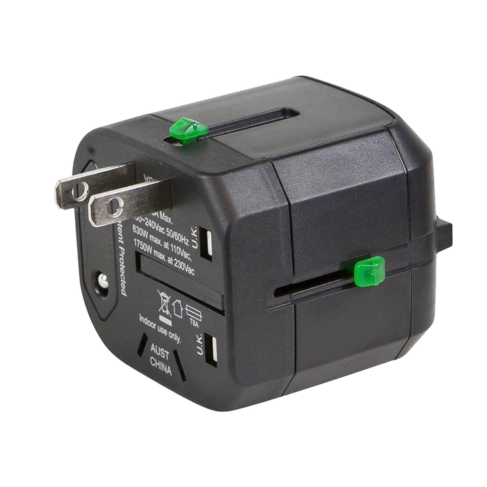Monoprice Compact Cube Universal Travel Adapter - Black