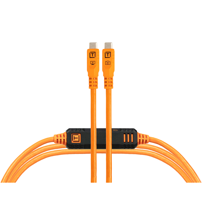 Tether Tools LeverLock & Cable Kit, Optima 10G, Straight to Straight, Cable Ties, 15' - High-Visibility Orange