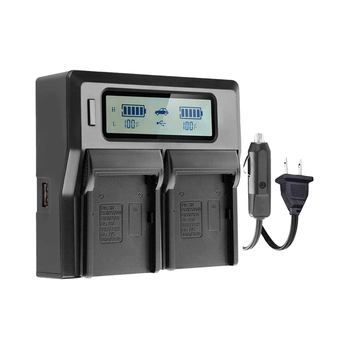 Vidpro DC Professional Series Dual-Bay AC/DC Battery Charger for Canon LP-E19