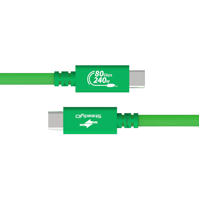 Glyph Technologies Connect+ High-Performance USB4 80Gbps/240W Type-C Cable, 19.7" (0.5m) - Glyph Green