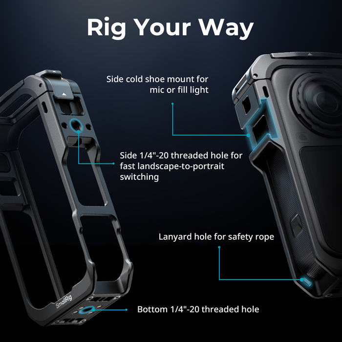 SmallRig Multifunctional Protective Cage with Silicone Cover for Insta360 X6 6965