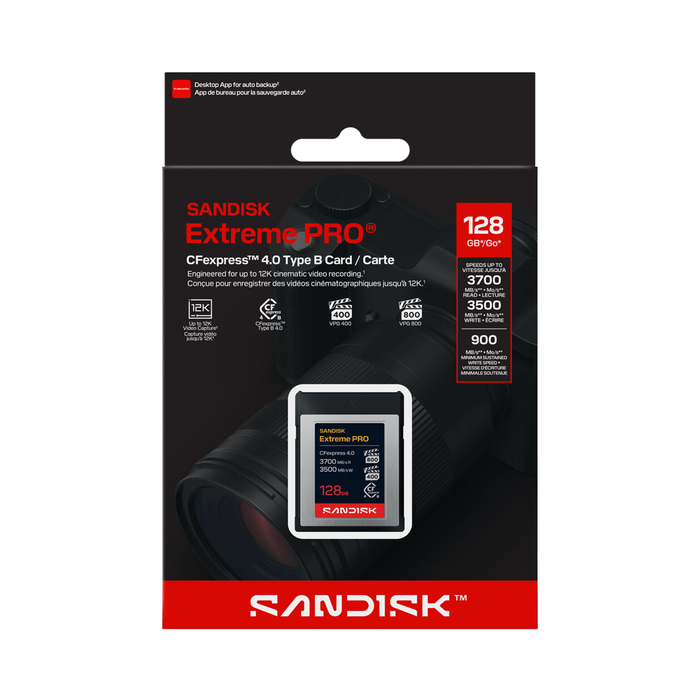 SanDisk 128GB Extreme PRO CFexpress 4.0 Type B Memory Card