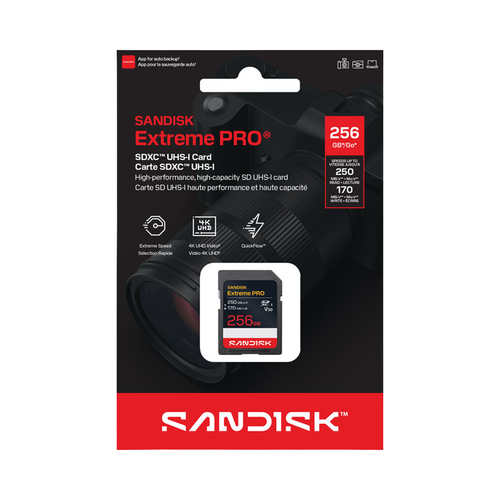 SanDisk 256GB Extreme PRO UHS-I SDXC V30 250R Memory Card