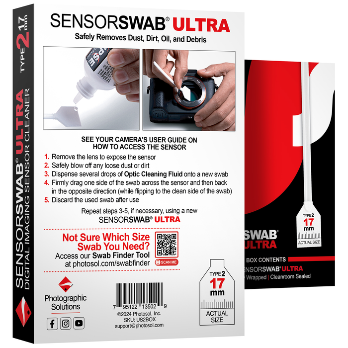 Photographic Solutions Type 2 Sensor Swab Ultra for APS-C Sensors, 17mm, 12-Pack